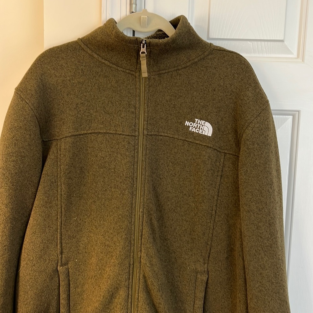 North face green zip up fleece. Size XL.